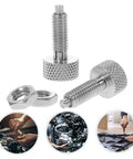 Rock Solid Pack Of Two Stainless Steel Self Locking Pins With Knurled Handles And Retractable Spring Plungers For Toolbox quick release indexing locks.