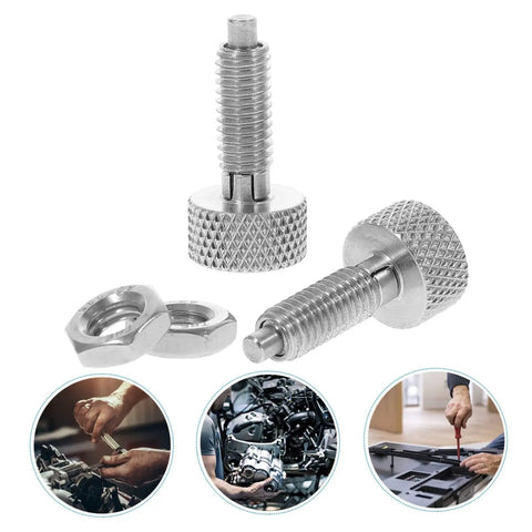 Rock Solid Pack Of Two Stainless Steel Self Locking Pins With Knurled Handles And Retractable Spring Plungers For Toolbox quick release indexing locks.