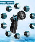 10-function nozzle of Stainless Steel Garden Hose 75ft Heavy Duty Metal Water Hose for Yard And Outdoor Use