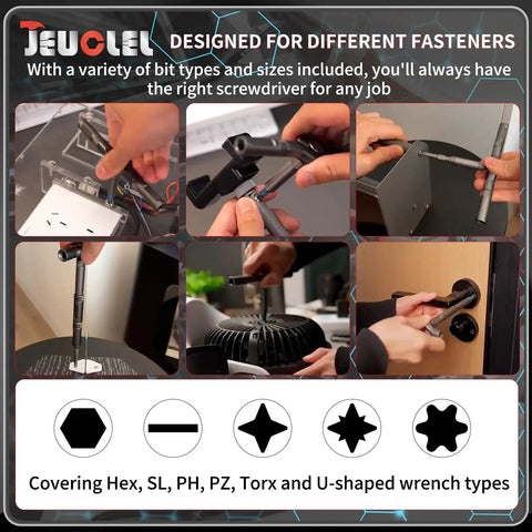 Huge Hit 33 in 1 Magnetic Screwdriver Set With Multi Bit Ratcheting Tool, Ergonomic T Handle Driver Featuring Long And Short Bits For PH Torx Hex PZ And More Ultimate Handyman Kit. 33-bit kit for home repairs and furniture assembly.