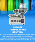 Compact 1000W Desktop 3D Printer Filament Maker Single Screw Extruder Slides Through Pellets To Whip Up Premium Spools with temperature control