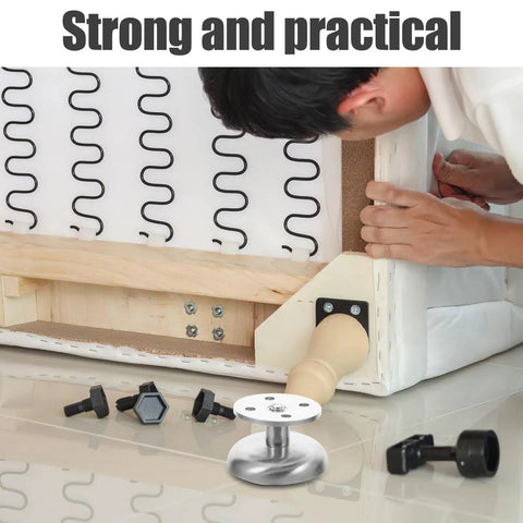 Adjustable Furniture Legs Set For Tables Cabinets And Nightstands Stainless Steel Round Metal Feet installation
