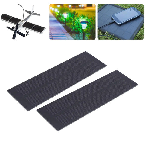 Two Pack Quick Charging 1W 5V Solar Panels for Small DIY Projects Monocrystalline Silicon Solar Cells on white background