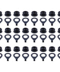 Three Eighth Inch Black Flange Bicycle Hub Nut Kit With Front And Rear Safety Washers for Mountain Bike Axles, 24 pieces, carbon steel hardware