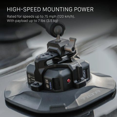Close-up of Hydra X Dan Ming High Speed Pan System Pro Kit showcasing rotatable base and electronic suction cup on glossy surface