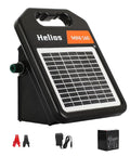Portable Solar Fence Charger With Day Night Mode Up To 10 Miles Of Coverage, 0.16J Energizer with accessories shown