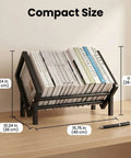 Handy Sturdy Carbon Steel Cookbook Stand For Kitchen Countertop Organizer And Recipe Book Holder Small Shelf with books