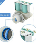 Washer Water Inlet Valve Set Replacement DC62-30312J And DC62-30314K For Samsung And Kenmore Washers Cold And Hot Side Inlet Valves DIY Friendly Install Durable Replacement Kit Fits 1810145 AP4204535 TOMOON close-up of DC62-30312J cold inlet valve