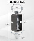 Quality Top Shelf Heavy Duty Trailer Gate Latch Weld On Spring Lock Assembly With Reinforced Latch Pins dimensions on white background.