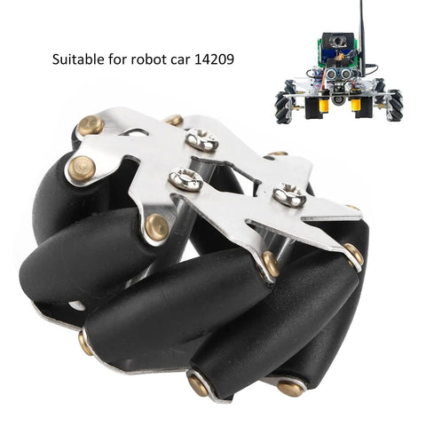 4 Piece 48mm Steel Mecanum Wheels Set For Robot Cars And RC Models, Left And Right Omni Wheels With 8 TPR Rollers Each