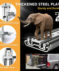 72 Inch Beefy Heavy Duty Drawer Slides 500 Lbs Side Mount Locking Full Extension Ball Bearing Glides showing strength and thickness with elephant on rails.