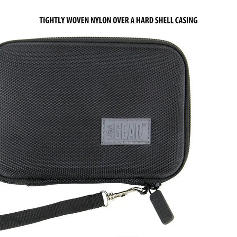 Rugged Hard Shell Thermal Camera Case With Water Resistant Exterior Fits FLIR C5 C3 X FLIR One Pro Seek Reveal XR And Other Infrared Cameras With Built In Wrist Strap And Interior Elastic Straps For Go Anywhere And Scratch Free Protection front view