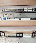 Sleek Under Desk Laptop Mount Bracket Featuring Heavy Iron Screwin Notebook Holder Set For Legit Better Workspace Organization and Serious Hold Clout At Your Compact Home Office Setup, shown installed under a table.