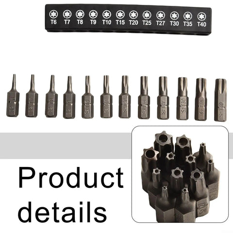 Top Tier 12 Piece Torx Screwdriver Bits Set T6 To T40 Alloy Steel With Four Inch Hex Shank Perfect For Your Drill Driver And Woodworking Projects That Need A Solid Grip, 12-bit set