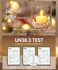 240mAh 200+ hour battery life of 24 Pack Battery Operated Tea Lights With Realistic Flicker And Cozy Warm Glow Flameless Votive Candles