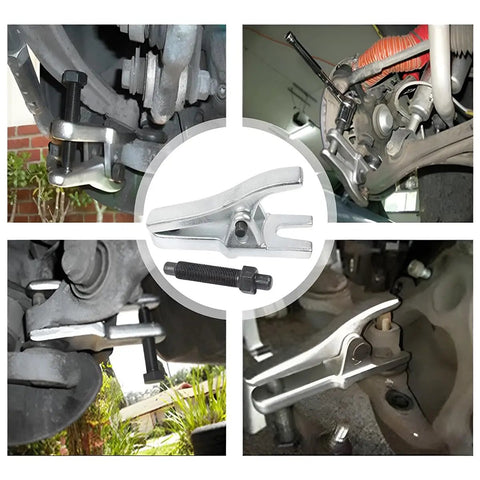 Universal Ball Joint Separator And Adjustable Ball Joint Puller For Cars, Trucks, And SUVs, Heavy Duty Removal Tool in use on vehicles