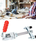 Push Pull Clamp Head With 65.5 mm Stroke And 318 kg Clamping Force Quick Release Elbow Joint Vertical Toggle Clamp For Welding And Woodworking Heavy Duty Secure Hold Tool For Precise Positioning red handle and adjustable rubber tips