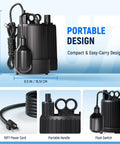 Professional Heavy Duty Submersible Sump Pump With Automatic Float Switch Delivers Kickass 1600 GPH Water Removal And Quiet Basement Drainage For Wet Basements in a portable design.