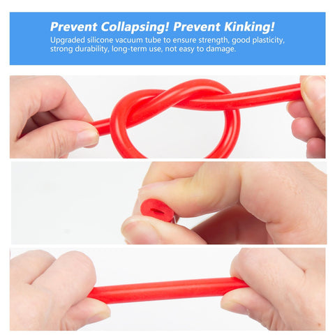 Close-up of Dope Red Silicone Vacuum Hose Kit showing flexibility, strength, and color-matched connectors for automotive use.