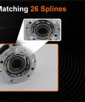 Close-up of 26 splines on a Straight Plug And Play Heavy Duty Mechanical Free Wheel Locking Hub for Suzuki SJ413 SJ410 and X90.