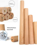 Set Of 4 Tapered Beech Wood Furniture Legs With Anti Slip Design showcasing thickness and installation details