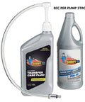 Lower Unit Gear Oil Pump For Outboard Motors Quick Fill With Standard Quart Bottles Three Eighths Inch Swivel Eight Millimeter And Ten Millimeter Adapters Delivers Eight CC Per Stroke For Clean No Fuss Marine Gear Lubrication next to synthetic gear lubricant and transfer case fluid bottles
