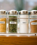 Compact Portable Label Maker Bundle Featuring Qwerty Keyboard Preview Display With Four Laminated Tape Rolls For Quick Home Office Organization Runs Totally Smooth Straight Up A Sweet Deal For Daily Grind And Quick Touch Ups used for labeling spice jars with garlic, basil, salt, and vanilla.