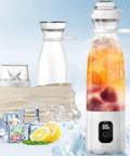 Portable Personal Blender For Shakes And Smoothies On The Go, 300W Motor, 20Oz Cup, USB Rechargeable With 6000mAh, White shown with fruit inside