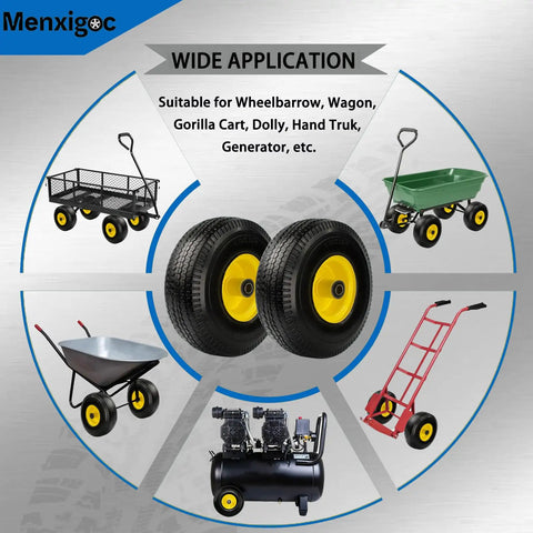 10 Inch Solid Tire And Wheel For Hand Trucks Garden Wagons Carts And Dollies, showing wide usage applications.