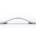 Side view of an Ivory White Cabinet Hardware Pull from 5 Pack, 3 Inch Hole Centers, 5 Inch Overall Length, Zinc Alloy, Subtle Yellow Tint.