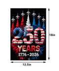 Garden Flag 1776 to 2026 250th Anniversary Patriotic Decor Double Sided 12 By 18 Inch Waterproof American Flag
