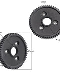 Metal Spur Gear Set 54T 32P With 15T 17T And 19T Pinions showing detailed gear dimensions for Traxxas Slash Rustler models.