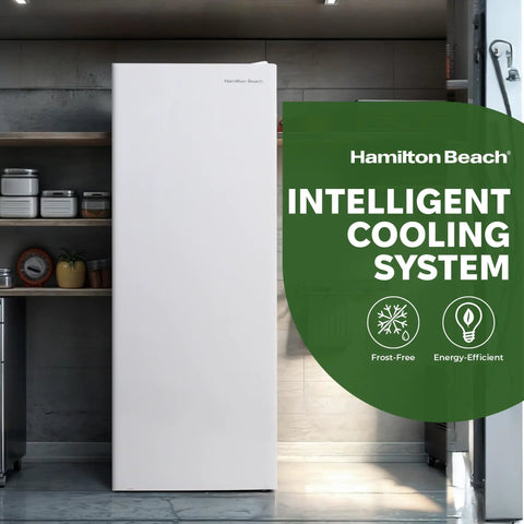 Sleek Upright Convertible Refrigerator And Freezer Serving 6.8 Cu Ft Of Flex Storage Reversible Swing Door in modern kitchen.