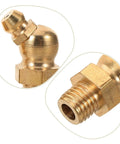 180 and 90-degree brass nipples from 9Pcs Grease Fittings Assortment Kit for Automotive Use with Pro Grade Durable Materials.