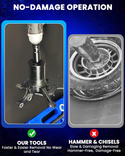 Comparison of 24 Piece Wheel Bearing Press Kit for Easy Front Wheel Bearing Removal and Installation vs traditional methods.