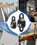 Top Shelf Heavy Duty Black Pulley Block System Featuring Single And Double Wheels, no sweat rope replacement for various uses.