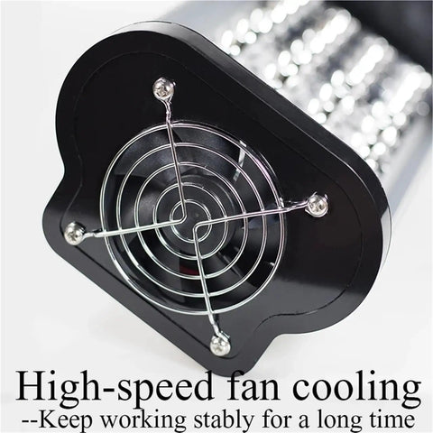 Bottom view of the Top Rated Hella Fast Eight Hundred Watt Ultraviolet Curing Tool With Adaptive Wavelengths showing cooling fan.
