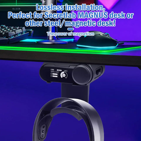 Under Desk Headphone Stand With Magnetic Mount For Arctis Nova Pro Wireless And Arctis Pro Wireless Nova under desk view