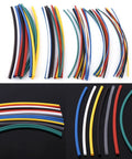 Ultimate 70 Piece Heat Shrink Tube Kit With Polyolefin Wire Wrap Tubing, 5 Smalls Sizes And 7 Cool Colors, Flame Retardant For Cars Motor Homes And Garages Shops At Up To 230 Degrees F. assorted heat shrink tubes in 7 colors and 5 sizes