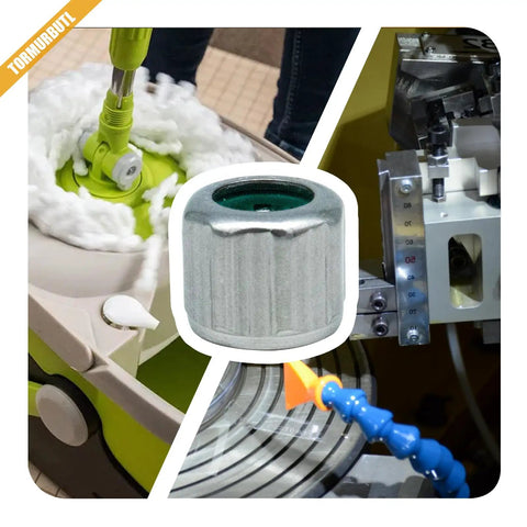 Set Of 3 One Way Needle Roller Bearings HF081412 with close-up of green cleaning tool and machinery background