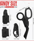 Heavy Duty 6 In 1 Trauma Shears Emergency Scissors With Holster For Camping And Rescue Go To Glass Breaker Strap Cutter Stainless Steel Foldable Scissors Pliers, 8.1in