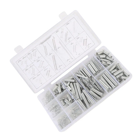Dope 200-Piece SASKATE Extension Spring Kit With Storage Box Features Zinc Plated Metal Assorted Sizes, open organizer case