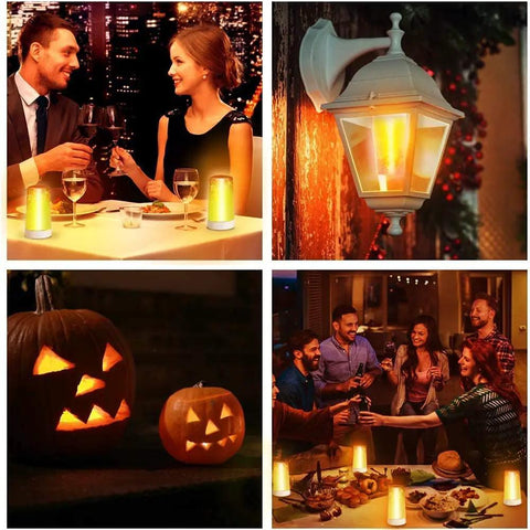 Flameless LED Flame Lights With Remote Control And Timer Battery Powered Outdoor Waterproof Flame Lights for celebrations.