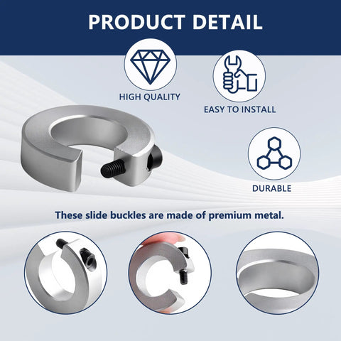 Set Of Four SBR25 Linear Rail Shaft Stop Collars Aluminum Alloy Clamp On Rings Heavy Duty with M4 screw shown in detail view