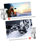 200 Piece Winter Tire Studs Heavy Duty Skid Screws Tungsten Snow Spikes For Vehicles close-up of tungsten steel spike and vehicle on icy road.