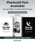 Photocell port feature for Rock Solid 300W Landscape Transformer with dusk to dawn settings.
