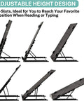Desktop Document Holder For Typing And Hands Free Reading Foldable Paper Stand showcasing adjustable viewing angles.