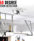 TRiLIGHT 3000 Lm Motion Sensor Ceiling Light With Screw-In Install, 24W Low Power, in garage setting, showing 360-degree motion detection.