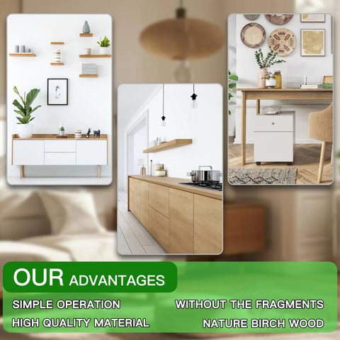 Modern kitchens with birch cabinets and furniture, showcasing Birch Edge Banding Veneer Tape 50 Ft Roll Three Quarters Inch Width