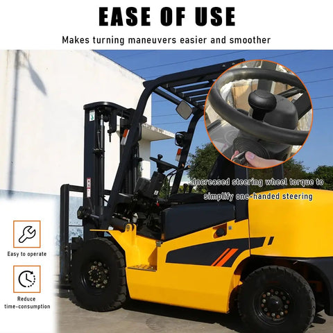 Steering Wheel Spinner Knob For Easy Turning Non Slip Power Handle For Forklifts Tractors Cars Boats And Other Vehicles Car Accessories That Boost Maneuverability Control And All Day Grippy Comfort installed on a forklift